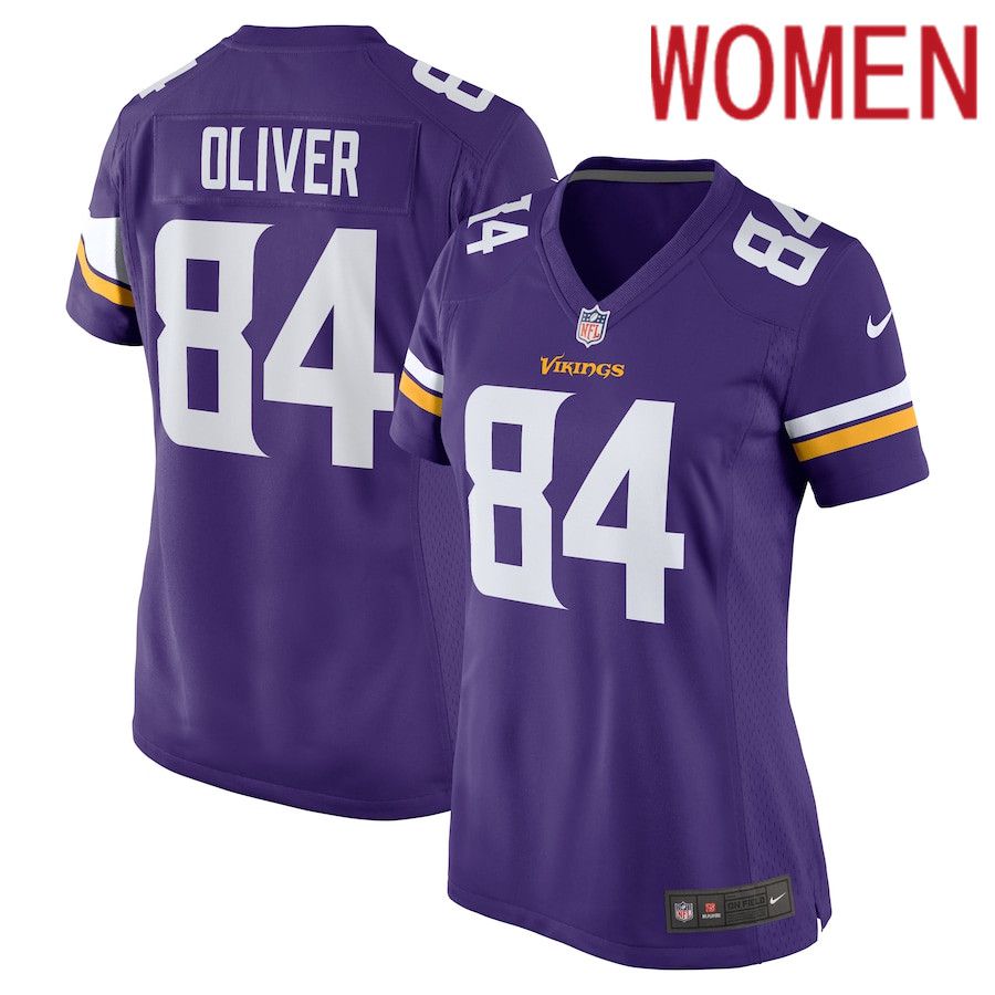 Women Minnesota Vikings #84 Josh Oliver Nike Purple Game Player NFL Jersey